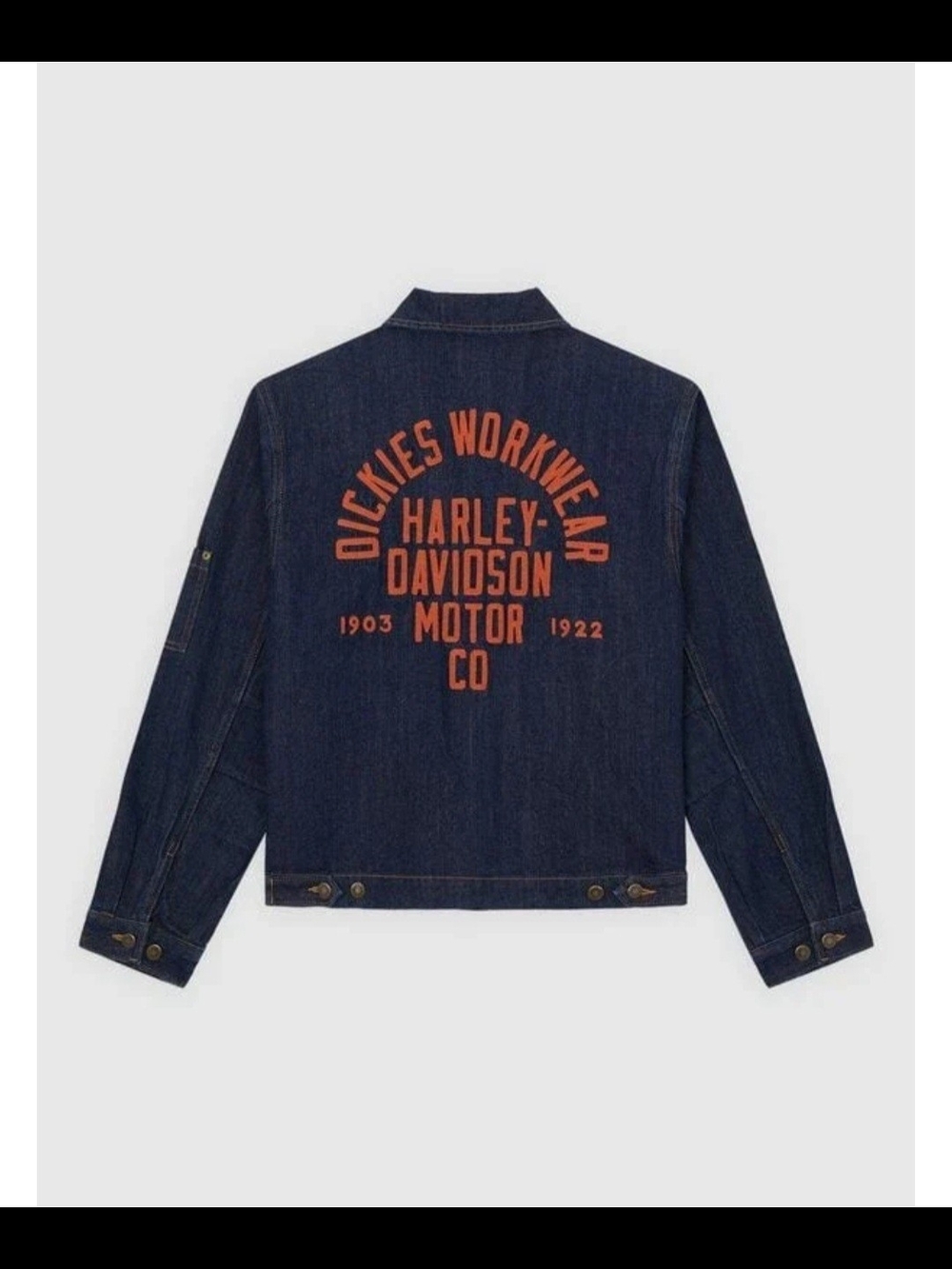 NEW!!! Harley-Davidson x Dickies Navy Denim Workwear Jacket, Large, Retail $220 - Picture 1 of 16